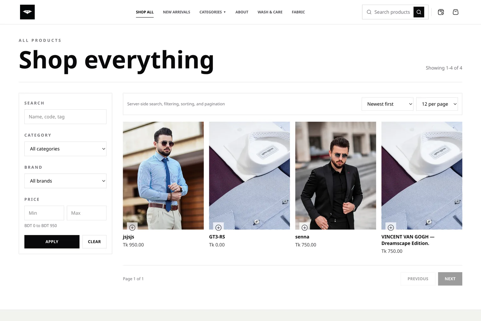 Ascendis clothing storefront homepage with editorial product photography — view 2
