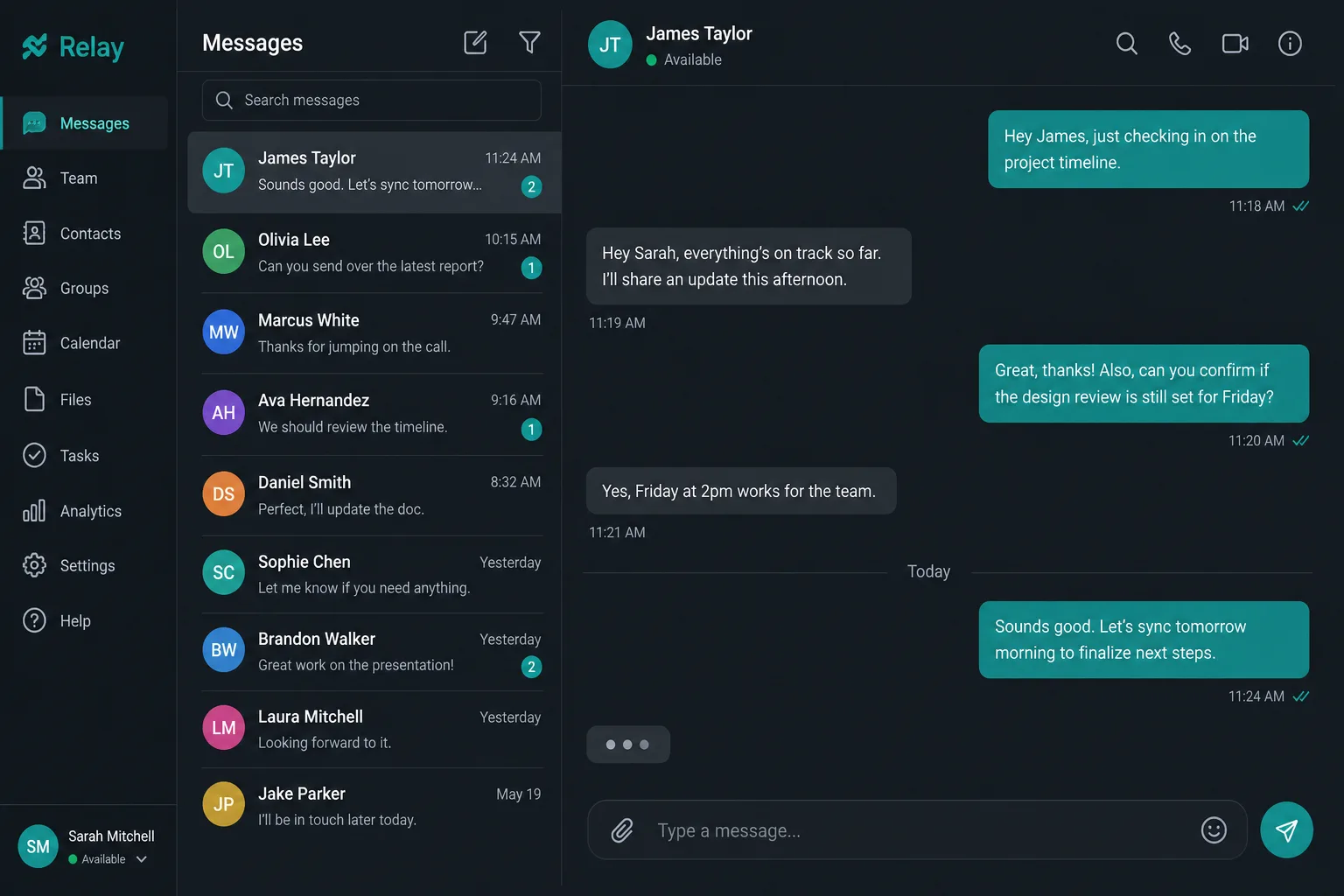 Relay messaging product showing web inbox beside mobile companion app — view 2