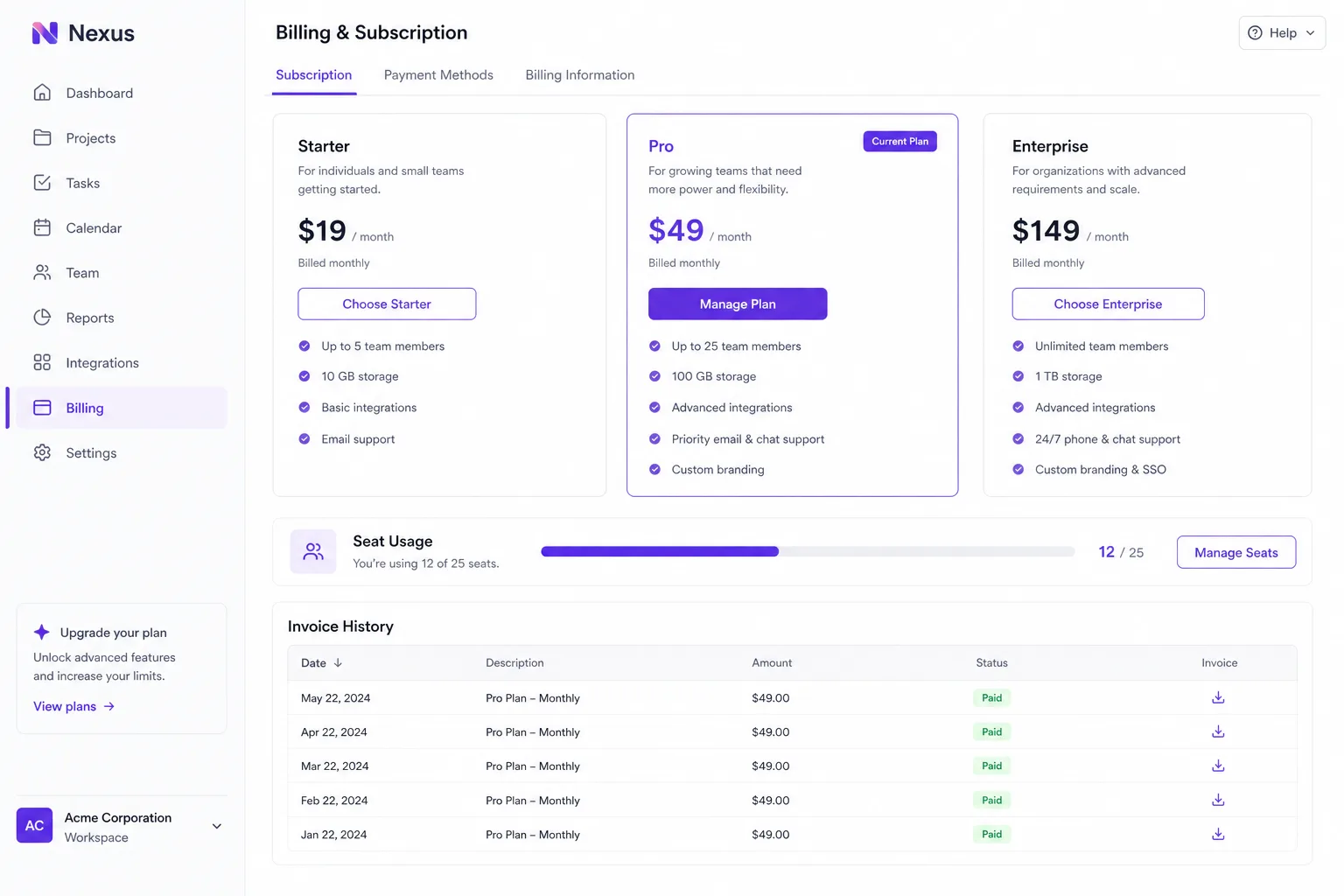 Nexus multi-tenant SaaS admin dashboard with tenant KPIs and org switcher — view 2